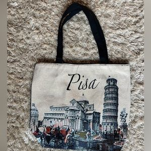 Embroidered Pisa Tote Bag